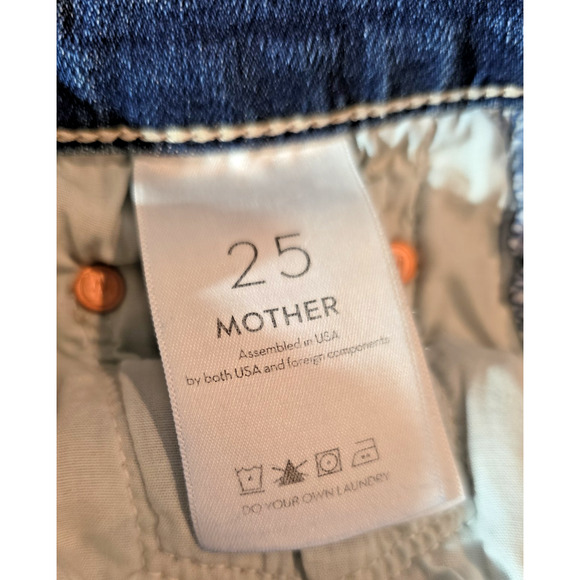MOTHER The Insider Crop Step Chew Jeans Women’s 25 Dancing on Coals Raw Hem Fray - Picture 4 of 10